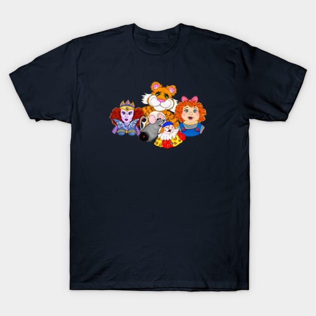 The Christmas Toy Scribble Illustration T-Shirt by Debra Forth